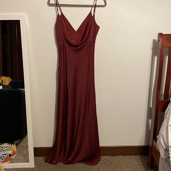 Mod Cloth burgundy slip dress - Picture 6 of 9